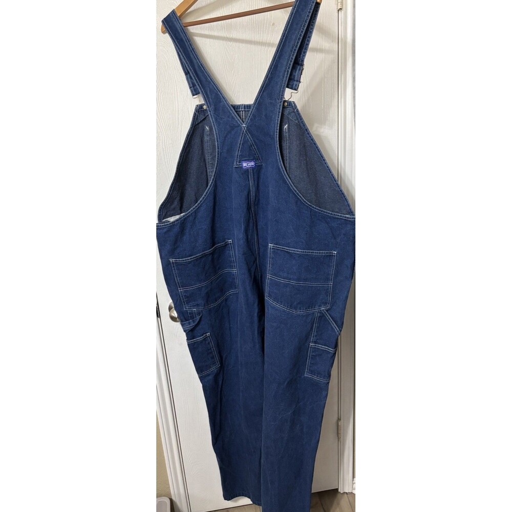 Big Smith Bib Overalls Size 52x32 Blue Jean Denim Work Farming Adjustable Straps - Picture 2 of 7